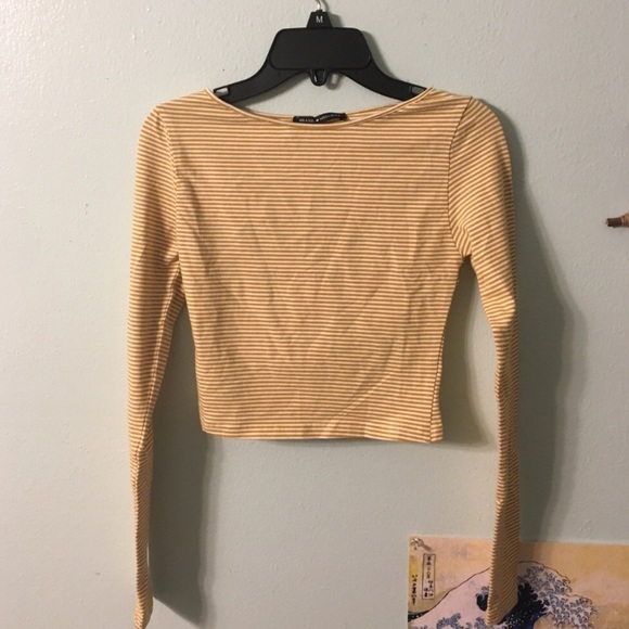 Brandy Melville Tops - brandy yellow stripped shirt